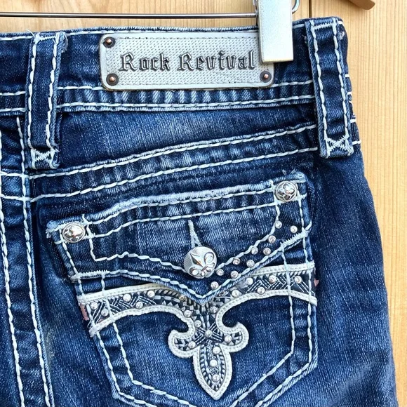 Rock Revival Esther Straight Jeans Sz 28 - Picture 5 of 8